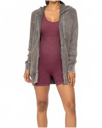 Mono B - Oversized Mineral-Washed Zip-Up Hooded Jacket - Lyst
