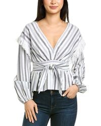 Saylor - Jil Linen-blend Top - Lyst