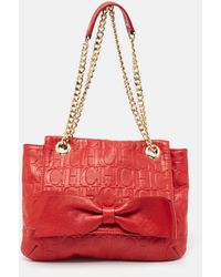 CH by Carolina Herrera - Monogram Embossed Leather Audrey Shoulder Bag - Lyst