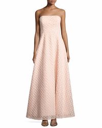 Nicole Miller - Strapless Patterned Gown - Lyst