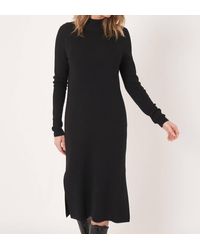 Repeat Cashmere - Long Sleeve Wool Blend Mock Neck Sweater Dress - Lyst