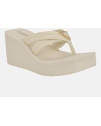Guess - Sarlow Logo Platform Sandals - Lyst
