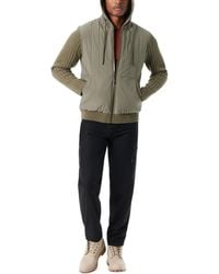 BASS OUTDOOR - Mixed Media Jacket 'Sgreen Long Sleeve Full Zip Hooded Mac17 - Lyst