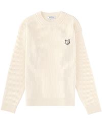 Maison Kitsuné - Ribbed Knit With Fox Patch - Lyst