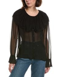 FRAME - Frame The Tiered Statement Silk Blouse - Lyst
