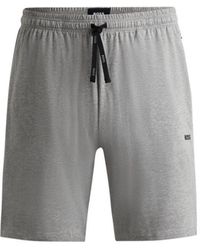 BOSS - Stretch-cotton Regular-fit Shorts With Logo Detail - Lyst