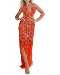 Terani - Sleeveless Bodycon Tulle Long Prom Dress - Lyst