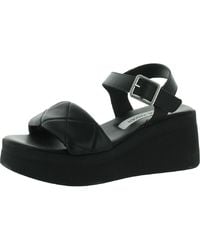 Steve Madden - Pleased Faux Leather Ankle Strap Platform Sandals - Lyst