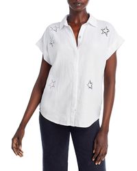 Rails - Eyelet Stars Collared Button-down Top - Lyst