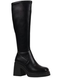 Gc Shoes - Block Heel Faux Leather Knee-High Boots - Lyst
