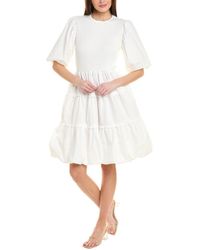 Gracia - Spliced Gathered Puff Sleeve A-line Dress - Lyst
