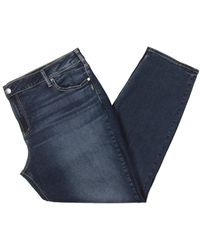 Silver Jeans Co. - Plus Elyse Mid-rise Dark Wash Straight Leg Jeans - Lyst