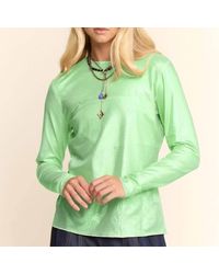 Davi & Dani - Metallic Mesh Long Sleeve Layering Top - Lyst