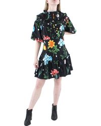 Beulah London - Floral Ruffles Mini Dress - Lyst