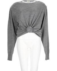 Magda Butrym - Knit Top With Central Knot Detail And Ribbed Cuffs - Lyst