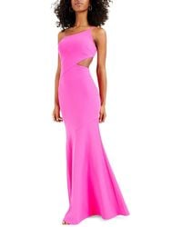 Betsy & Adam - Cut-out One Shoulder Evening Dress - Lyst
