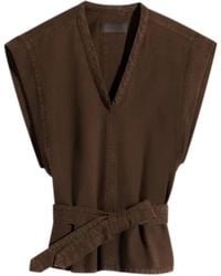 Lemaire - Sleeveless Chasuble With Deep V-Neck And Structured Shoulders - Lyst