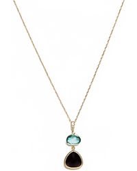 Avenue Chic - Two Drop Oval Orchid Necklace - Lyst
