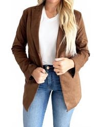 Elan - Suede Oversized Blazer - Lyst