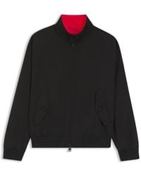 HUGO - Twill Bomber Jacket With Buttoned Stand Collar - Lyst