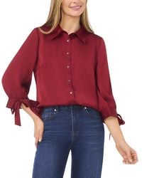 Cece - 3/4 Sleeve Button Down Blouse - Lyst