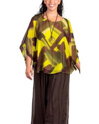 Gigi Moda - Coletta Brushstroke Silk Top - Lyst