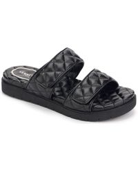 Kenneth Cole - Reeves Quilted 2 Band Velcro Slip On Slide Sandals - Lyst