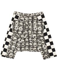 Comme des Garçons - Checkered Print Drop Crotch Shorts - Lyst