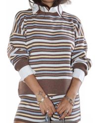 Bailey Rose - Striped Knit Collar Top - Lyst