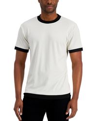 Alfani - Ribbed Knit Crewneck T-shirt - Lyst