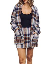 J.Nna - Brushed Checked Single-Breasted Blazer Jacket - Lyst