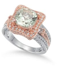 Suzy Levian - Two-Tone Sterling 5.88 Tcw Cushion-Cut Amethyst Ring - Lyst