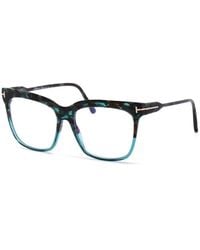 Tom Ford - Eyeglasses Square Full Rim, Shiny Frame And Light Block Lenses Lens Ft5768-B056 - Lyst