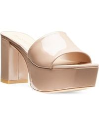 Stuart Weitzman - Squarehigh Platform 95 Slide 10 Fawn Heel Sandal Fzp238 (Fawn,10) - Lyst