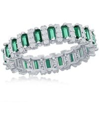 Simona - Sterling Round & Baguette Eternity Band Ring - Lyst