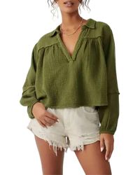 Free People - Yucca Double Cloth Top - Lyst