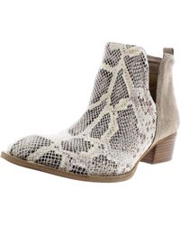 Diba True - Short Side Leather Snake Print Ankle Boots - Lyst
