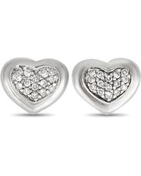 Scott Kay - Sterling Diamond Heart Stud Earrings - Lyst