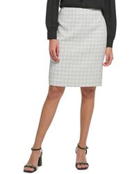 Calvin Klein - Knee Length Tweed Pencil Skirt - Lyst
