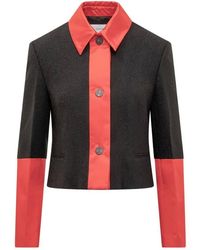 Ferragamo - Ferragamo Colorblock Cropped Jacket - Lyst