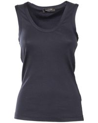 Fabiana Filippi - Ribbed Jersey Tank Top With Satin Finishing - Lyst