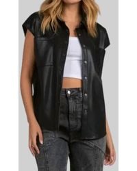 Elan - Faux Leather Sleeveless Top In Black - Lyst