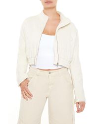 Forever 21 - Quilted Zip-Up Cropped Jacket - Lyst