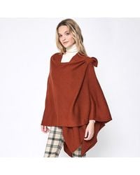 TRUEDAMES - Shoulder Strap Solid Ruana Poncho - Lyst