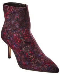 L'Agence - Aimee Velvet Bootie - Lyst