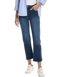 FRAME - Frame Le Sleek Thunderstorm Raw Fray Straight Crop Jean - Lyst