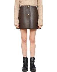 Ferragamo - A Line Leather Mini Skirt - Lyst