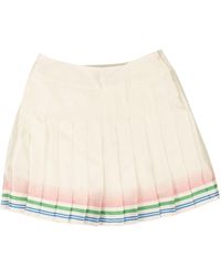 Casablancabrand - White Satin Pleated Tennis Club Mini Skirt - Lyst