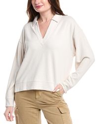 Splendid - Waffle Polo Sweatshirt - Lyst
