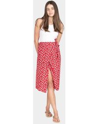 TRUEDAMES - Flower Patterned Beach Cover Up Midi Wrap Skirt 43" X 29" - Lyst